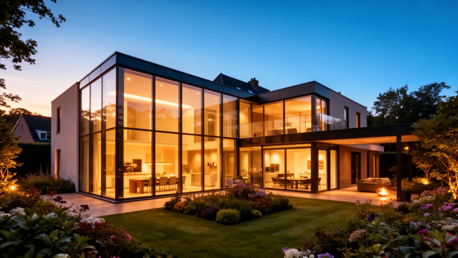 Moderne aanbouw aan Nederlandse woning
